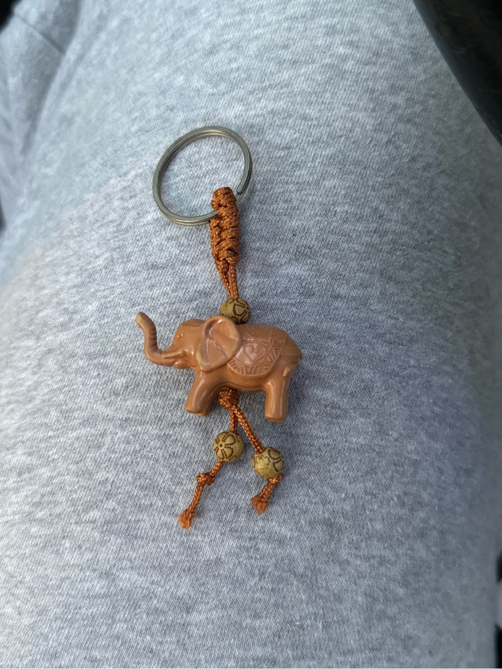 Kids Elephant Keychain Charm in Brown - Unbranded